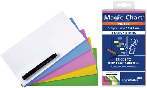 Magic-chart Notes Legamaster tableau blanc 10x20cm assorti 500 feuilles