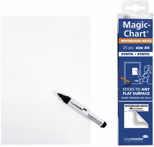 Magic-chart notes Legamaster whiteboard 20x30cm wit 25 vel