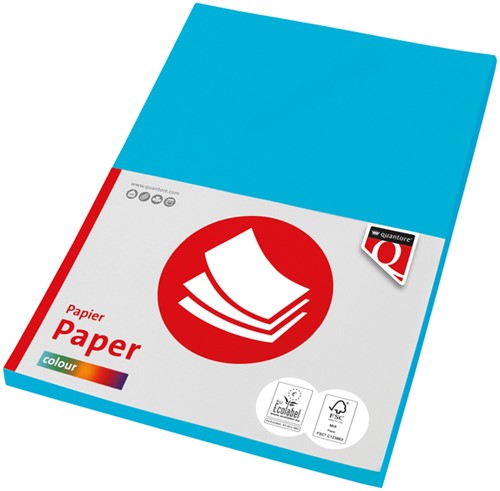 Papier copieur Quantore Colour A4 80g bleu azur 100 feuilles