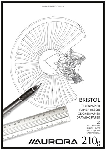 Bloc à dessin Aurora A4 20 feuilles 210g papier Bristol