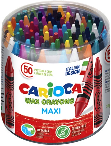 Craie à la cire Carioca Maxi boîte 50 pièces assorti