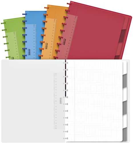 Cahier ADOC A4 carreau 4x8mm 144 pages 90g 6 intercalaires assorti