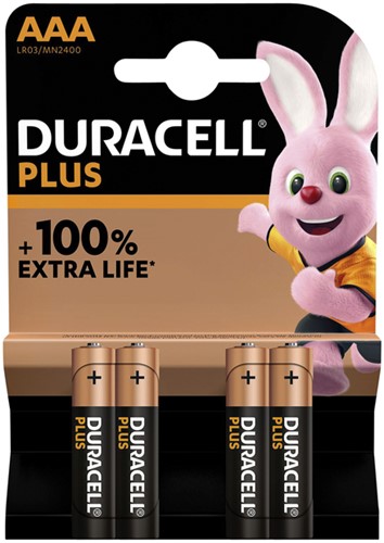 Batterij Duracell Plus 4xAAA