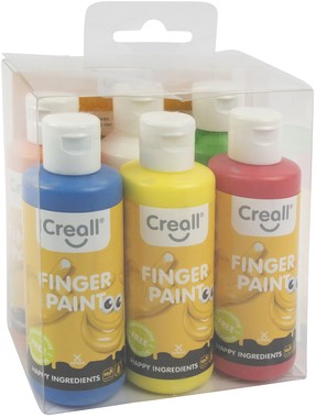 Peinture aux doigts Creall Happy 6 couleurs 80ml