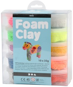 Pâte à modeler Foam Clay Base 10x 35g assorti