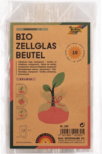 Sachet cellophane Folia 95x160mm transparent 10 pièces