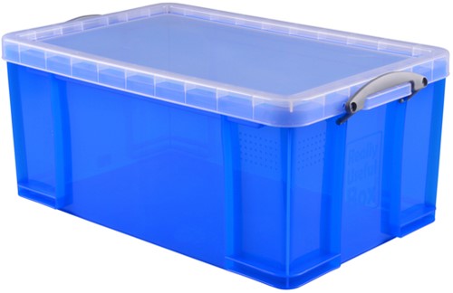 Boîte de rangement Really Useful 64 litres 710x440x310mm transparent bleu