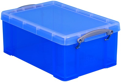 Boîte de rangement Really Useful 9 litres 395x210x140mm transparent bleu