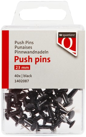 Epingle Push pins Quantore noir 40 pièces