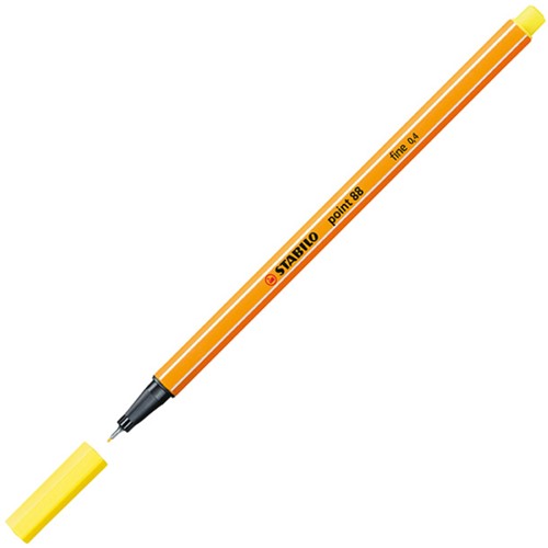 Fineliner STABILO point 88/24 fijn citroengeel