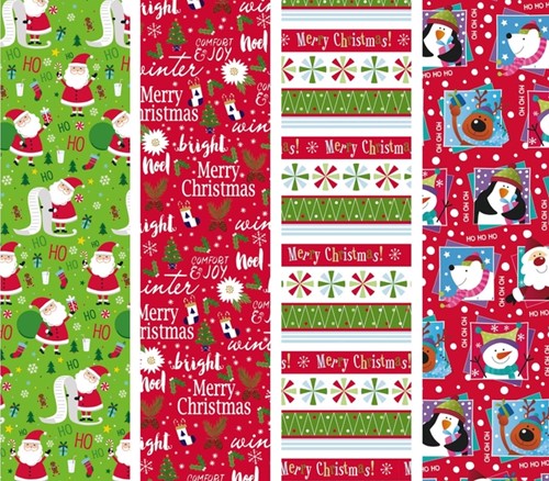 Inpakpapier Design Group Kerst 300x100cm assorti