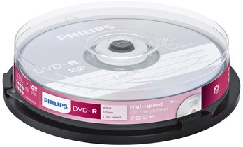 DVD-R Philips 4,7Go 16x Spindel 10 disques