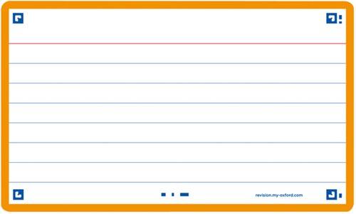 Flashcard Oxford 2.0 75x125mm 80 feuilles 250g ligné orange