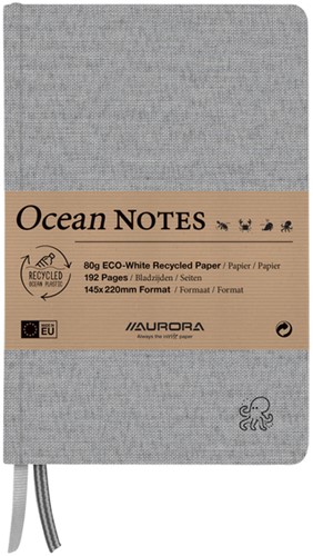 Carnet de notes Aurora ocean A5 192 pages ligné 80g structure lin gris