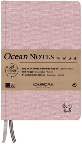 Carnet de notes Aurora Ocean A5 192 pages ligné 80g structure lin rouge