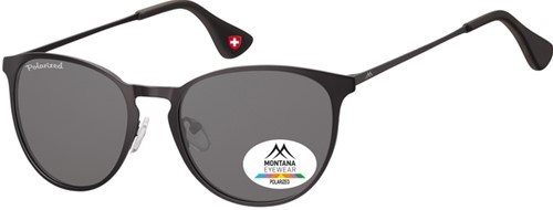 Lunette de soleil Montana noir mat verre fumé polarisé