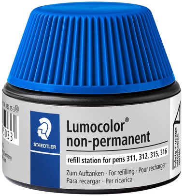 Station de recharge STAEDTLER Lumocolor non-permanent 15ml bleu