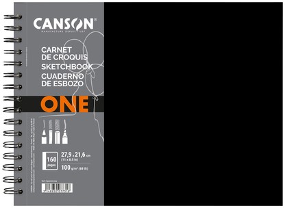 Carnet de croquis Canson Art Book One 27,9x21,6cm 100g 80fls spirale