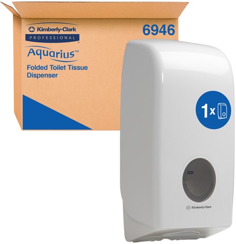 Distributeur papier toilette plié Aquarius 6946 blanc