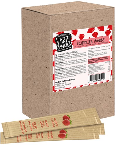 Pâte à tartiner fruitée Van Oordt VarieJantje fraise 12x 15g sticks