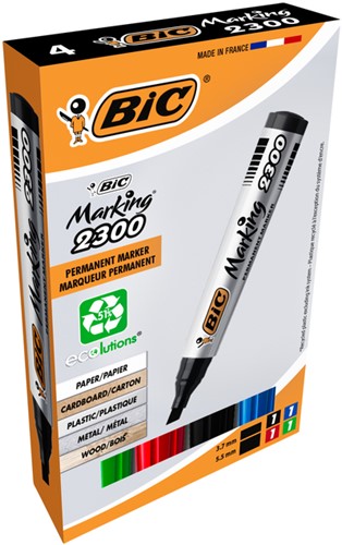 Feutre BIC ECOlutions biseau Medium boîte 4 pièces