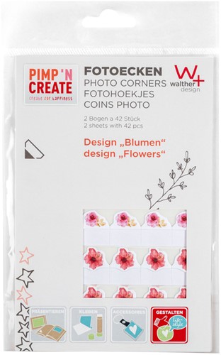 Coins photos Walther Design Fleurs 2 feuilles de 42 pièces