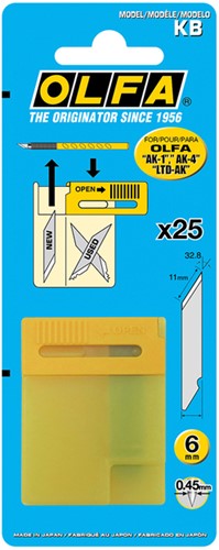 Lame de réserve Olfa KB blister 25 pièces