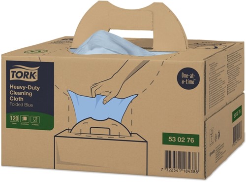 Chiffon de nettoyage Tork Heavy-Duty XL W7 530276 Handy Box 120 feuilles bleu