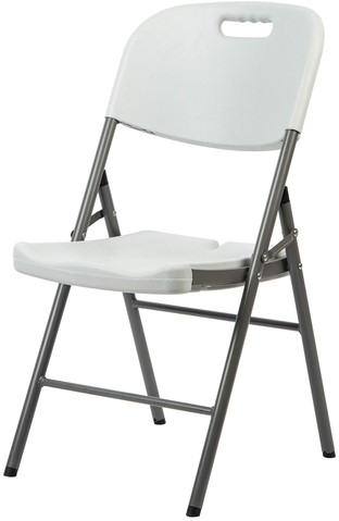 Chaise pliante BRASQ FC200 blanc-inox