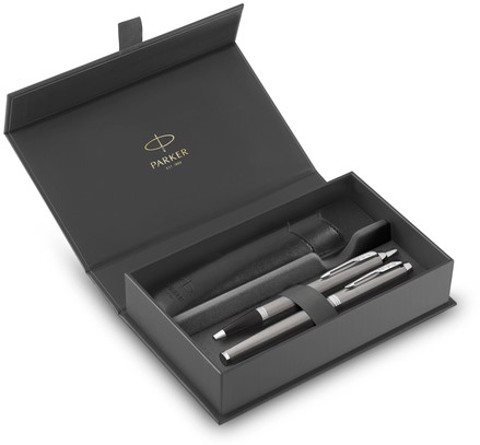 Stylo bille et stylo plume Parker IM avec étui Stainless steel CT Medium 3 pièces