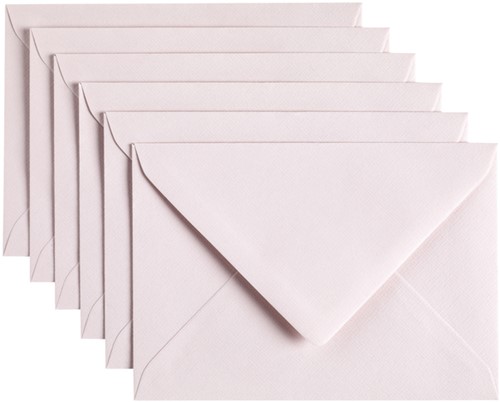 Enveloppe Papicolor C6 114x162mm rose clair paquet 6 pièces