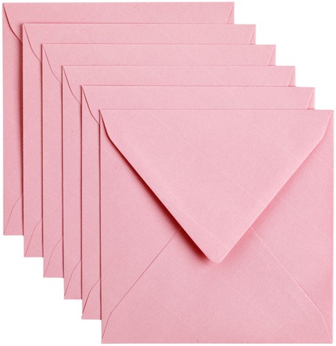 Enveloppe Papicolor 140x140mm rose bébé paquet 6 pièces