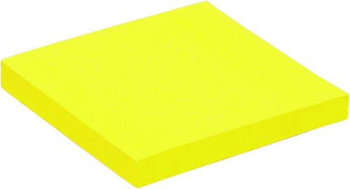 Bloc mémos Quantore 76x76mm néon jaune 100 feuilles