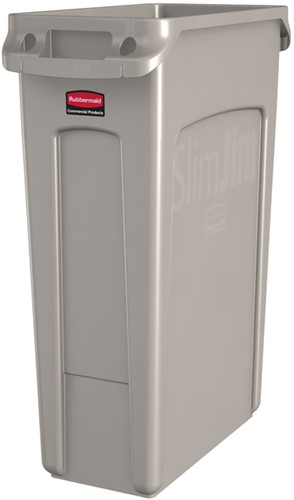 Afvalbak Rubbermaid Slim Jim Vented met luchtsleuven 87L grijs