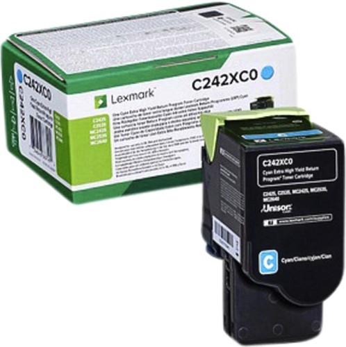 Cartouche toner Lexmark C242XC0 bleu