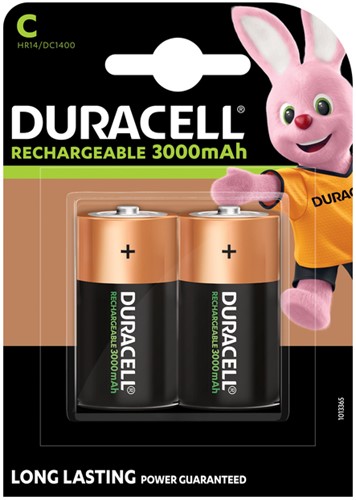 Pile rechargeable Duracell 2x C 3000mAh Plus