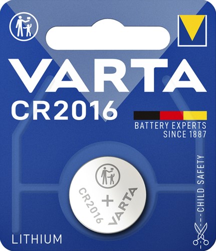 Pile bouton Varta CR2016 lithium blister 1 pièce