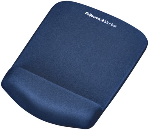 Tapis souris avec repose-poignets Fellowes Plush Touch bleu