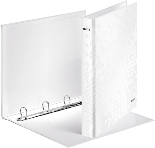 Classeur Leitz WOW A4 Maxi 4 anneaux méc-D 25mm blanc