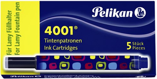 Inktpatroon Pelikan 4001 voor Lamy vulpen blauw doosje à 5 stuks