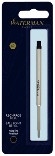 Recharge stylo bille Waterman noir Fin noir blister