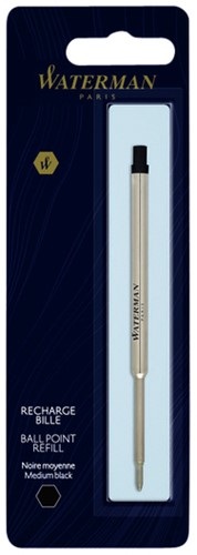 Recharge stylo bille Waterman Medium noir blister