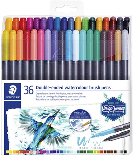 Feutre pinceau Staedtler 3001 Marsgraphic Duo 0.5-6mm blister 36clrs