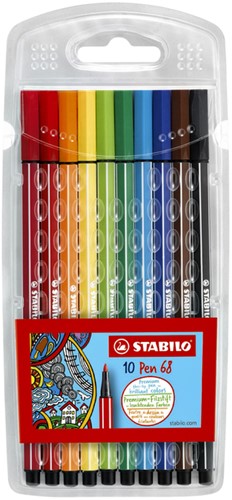 Feutre STABILO Pen 68 étui 10 couleurs