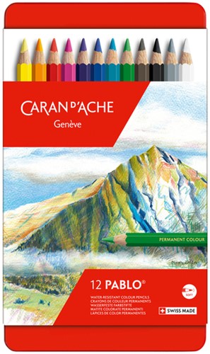 Crayon de couleur Cara d’Ache Pablo 12 pièces assorti