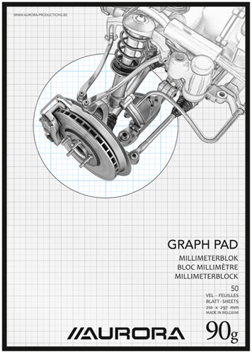Bloc papier millimétré Aurora A4 bleu
