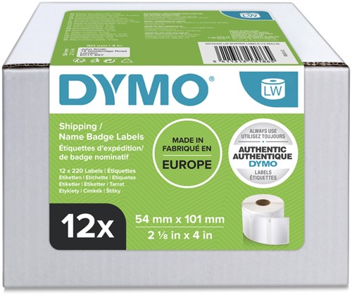 Etiket Dymo LabelWriter naamkaart 54x101mm 12 rollen á 220 stuks wit