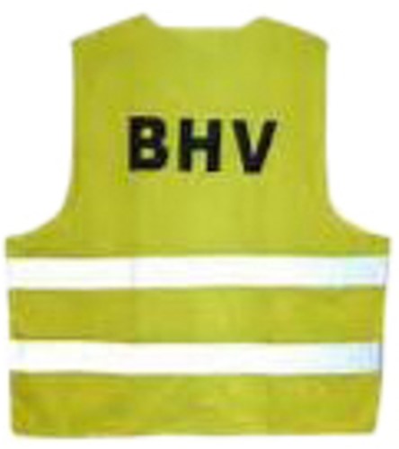 Gilet de sécurité avec impression 'BHV' jaune