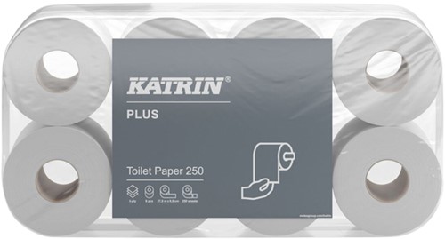 Papier toilette Katrin Plus 3 épaisseurs 250 feuilles 72 rouleaux blanc