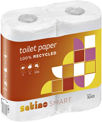 Papier toilette Satino Smart  MT1 062420 2 ép 200 feuilles blanc